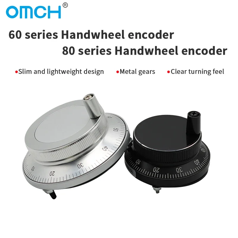 

OMCH Handwheel Pulse Encoder 60mm 80mm 100P/R NPN Wide Voltage Protection Circuitry Prevents False Connections Current Overloads