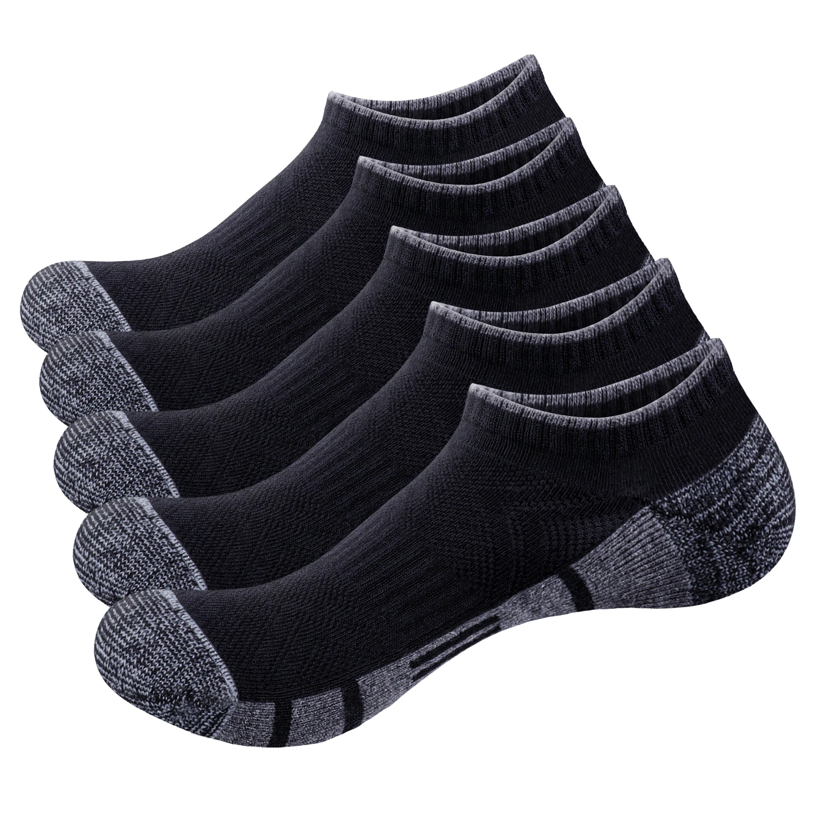 YUEDGE Ankle Socks for Men, Running Athletic Low Cut Tab Socks Sports Mens No Show Socks,5 Pairs