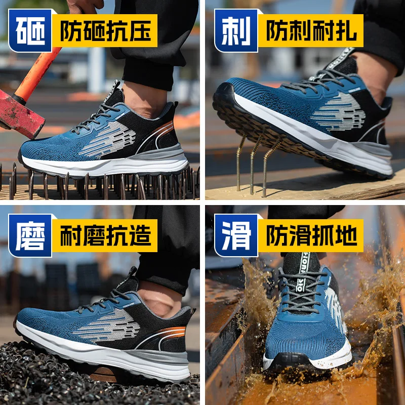 Composite Toe Cap Labor Shoes Sneakers For Men Puncture-Proof  Security Protective Boots Indestructible Male Footwear