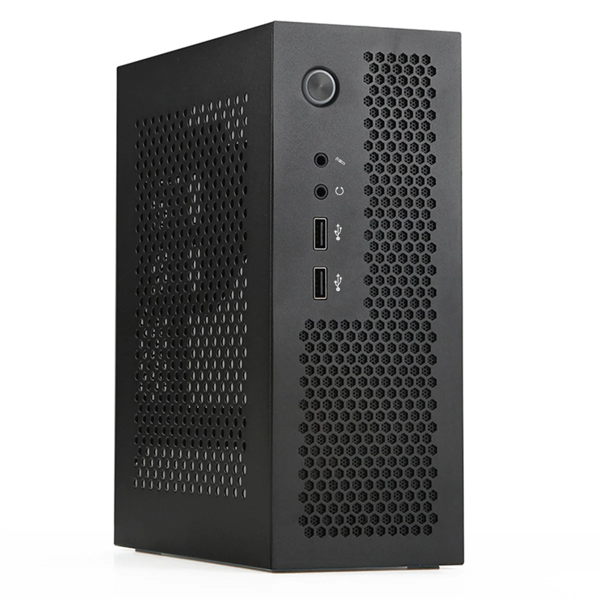 A09 HTPC Caja de computadora Mini ITX Gaming PC Chasis Escritorio Chasis USB2.0 Caja de computadora Caja de computadora para el hogar Negro