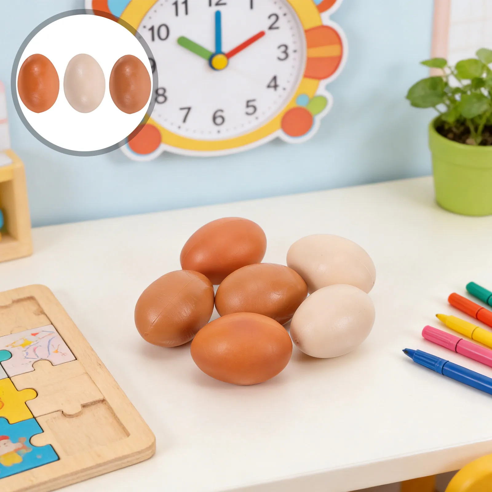 

6 шт. реалистичных искусственных куриных яиц для тренировок в курятнике, пасхального декора, рукоделия, росписи, DIY, пластиковые яйца