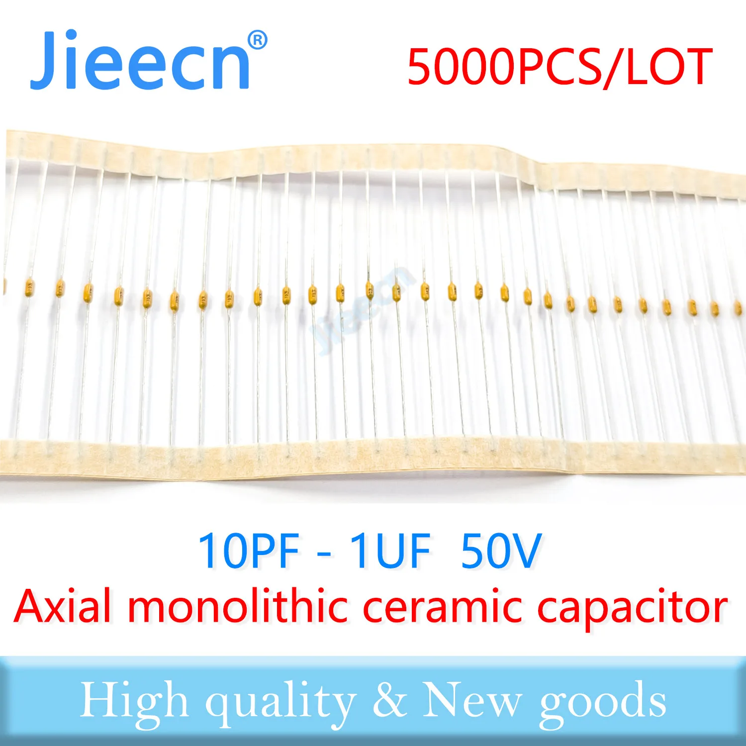 5000PCS CT42 Axial monolithic ceramic capacitor 50V 100PF 1NF 2.2NF 4.7NF 10NF 22NF 47NF 100NF 220NF 470NF 1UF 101 104 105 103