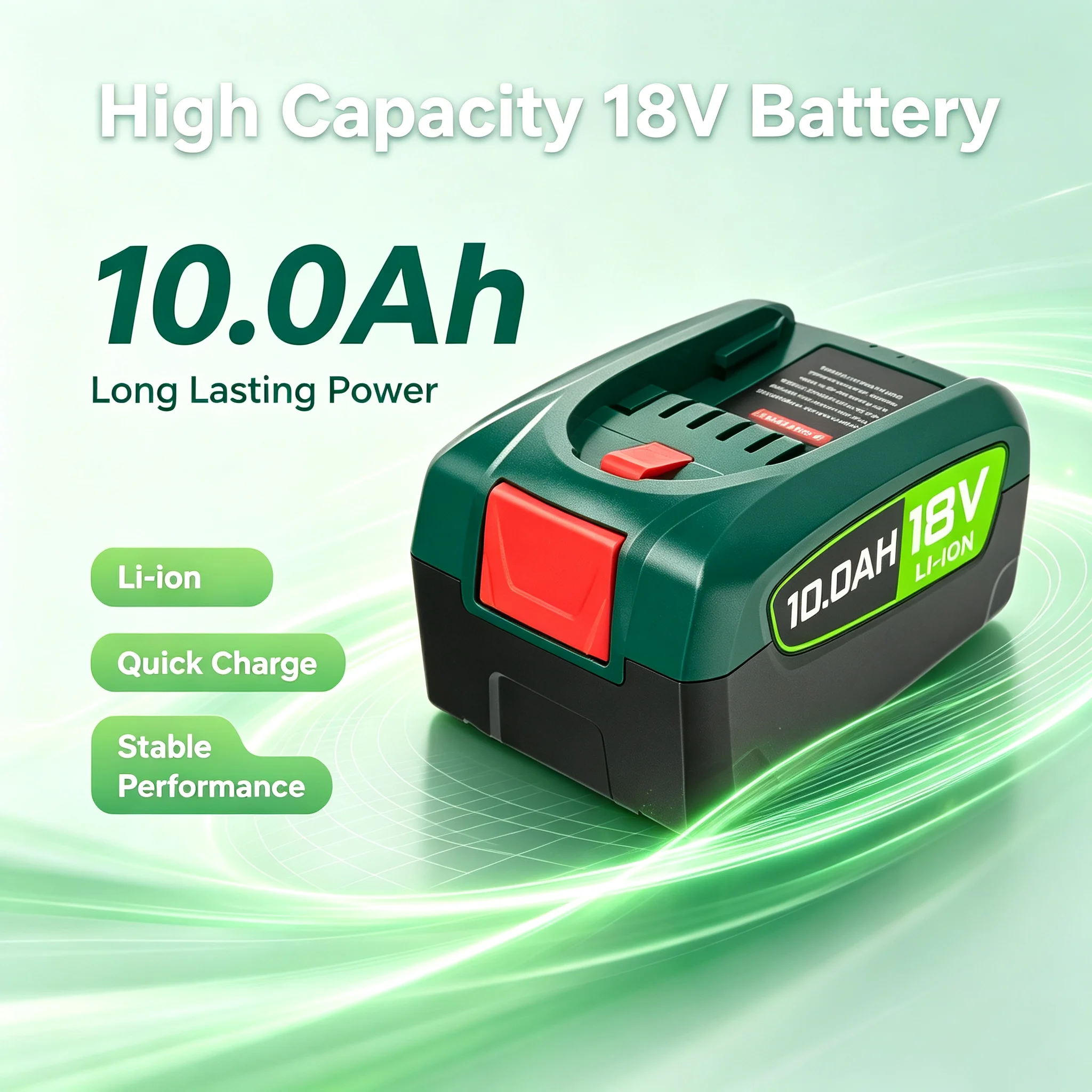18V 10,0Ah Lithium-Ionen-Ersatzakku, wiederaufladbare Energiezelle für Bosch PBA PSB PSR Serie Elektro- und Gartenwerkzeuge