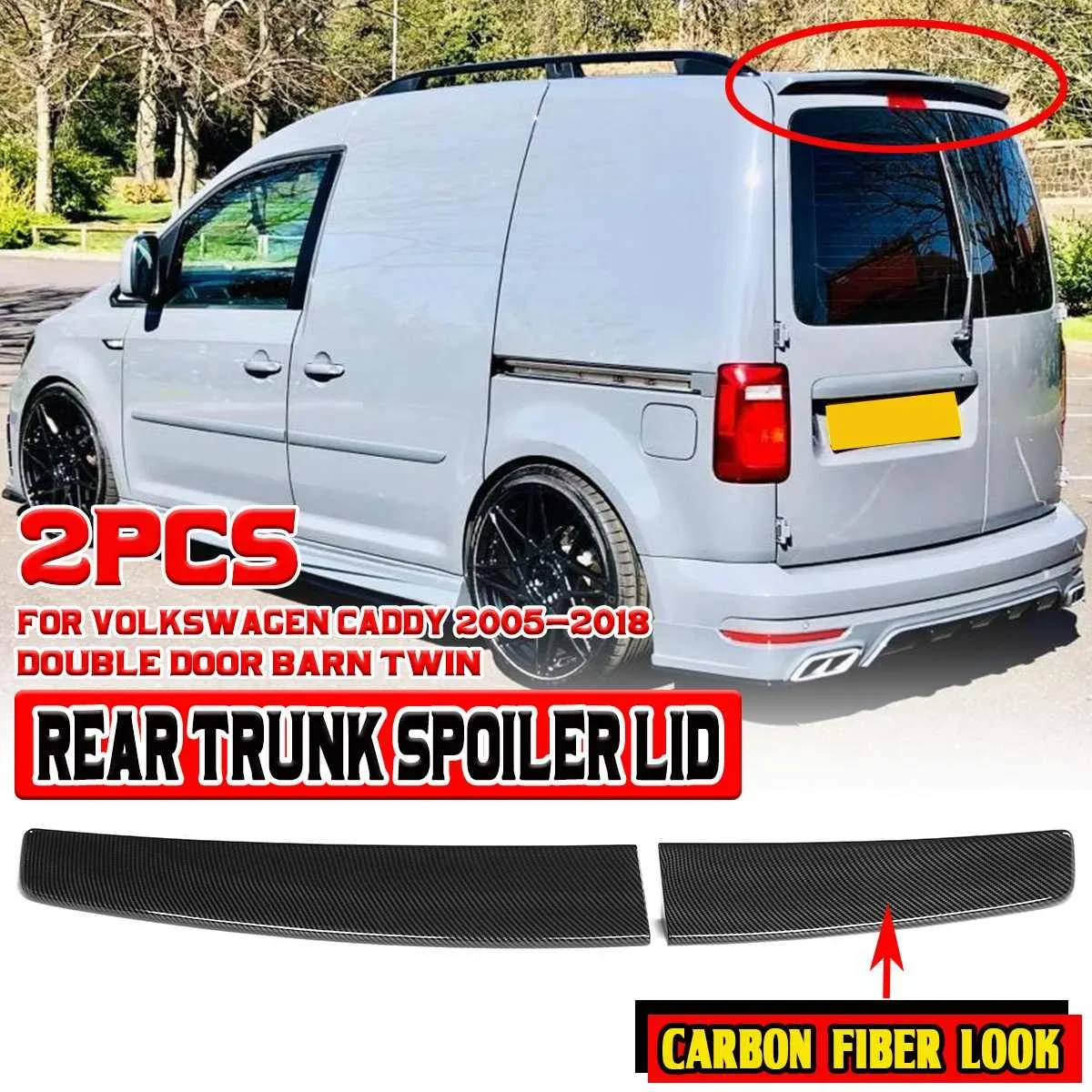 

High Quality Car Rear Trunk Spoiler Lip Wing Lip For Volkswagen For VW Caddy 2005-2018 Double Door Barn Twin Rear Wing Spoiler