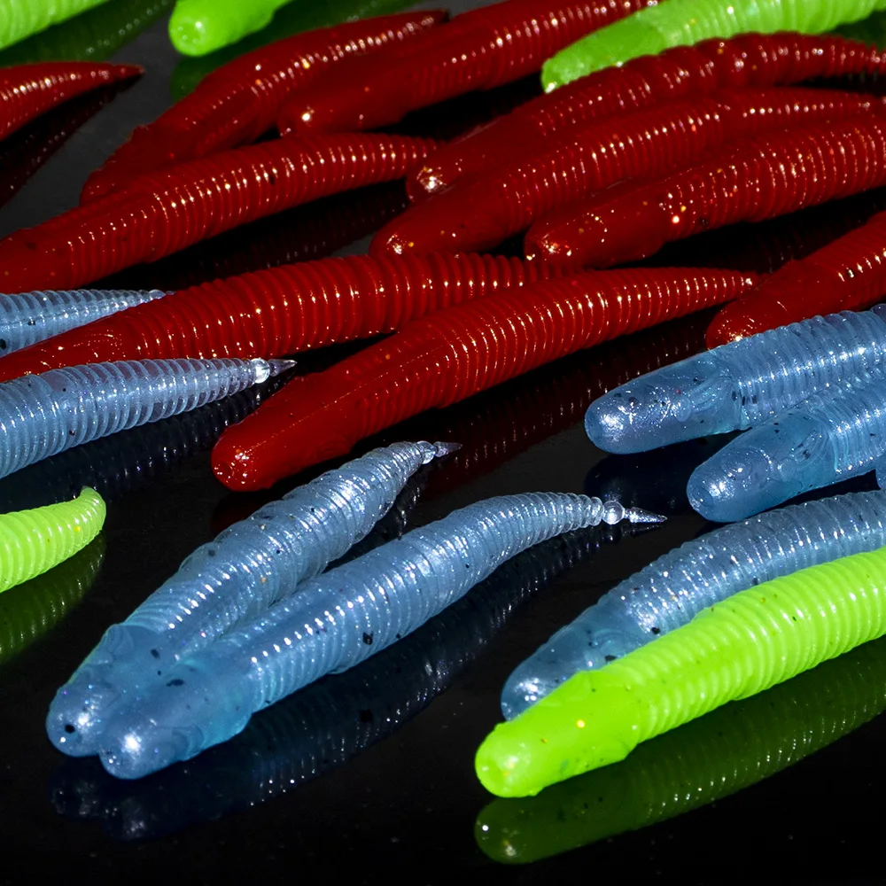 AYWFISH 10pcs Freshwater Silicone Swimbait Lure 5.9CM 0.9G / 7.8CM 1.9G Soft Plastic Worm Fishing Bait Wobbler for Bass Fishing