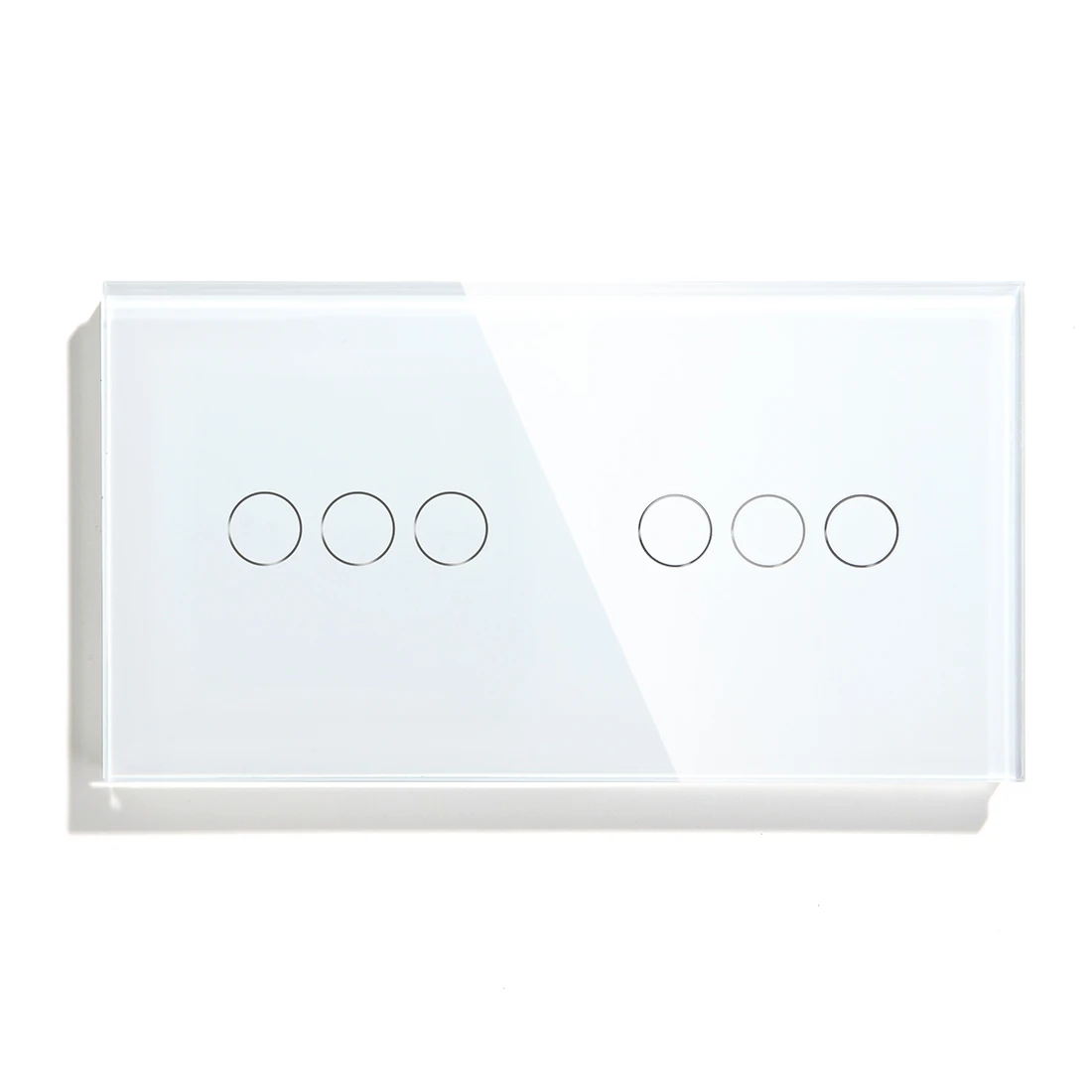 BSEED Touch-Schalter, 1/2/3 Gang, 1-Wege-Wandlichtschalter, blaue LED-Hintergrundbeleuchtung, Glas, Sensorbildschirm, Heimschalter, Weiß, EU-Standard 8