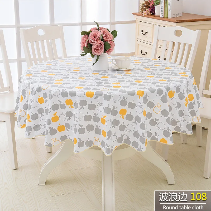 PVC Hotel round table cloth plastic round table cloth waterproof, oil proof, wash free and scald proof round table tableware