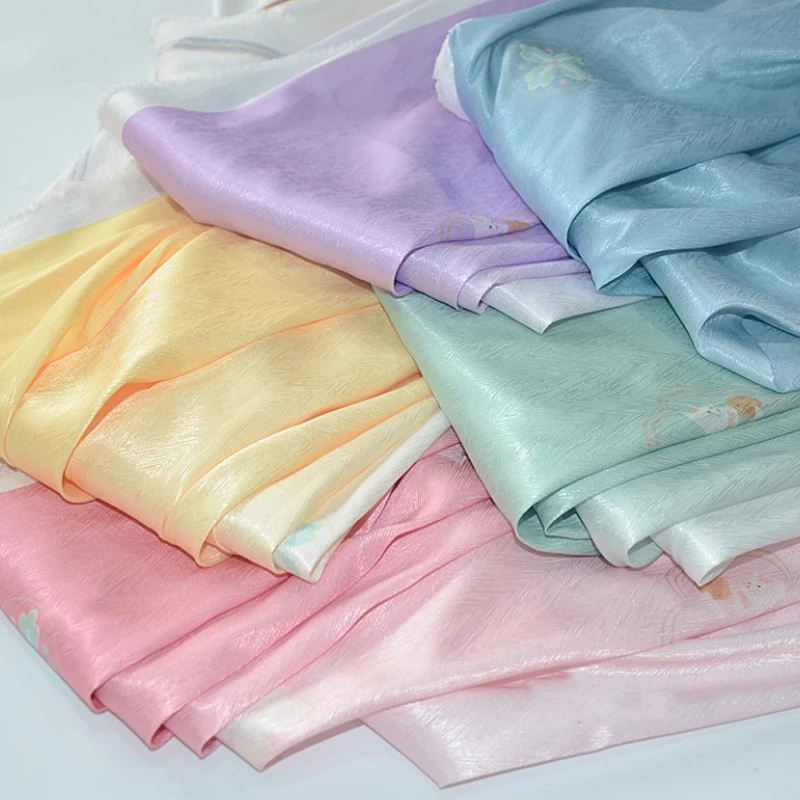 

Chinese Style Jacquard Pleated Gradient Fabric DIY Sewing Lolita Traditional Horse-Face Skirt Hanfu Dress Antique Stage Costume