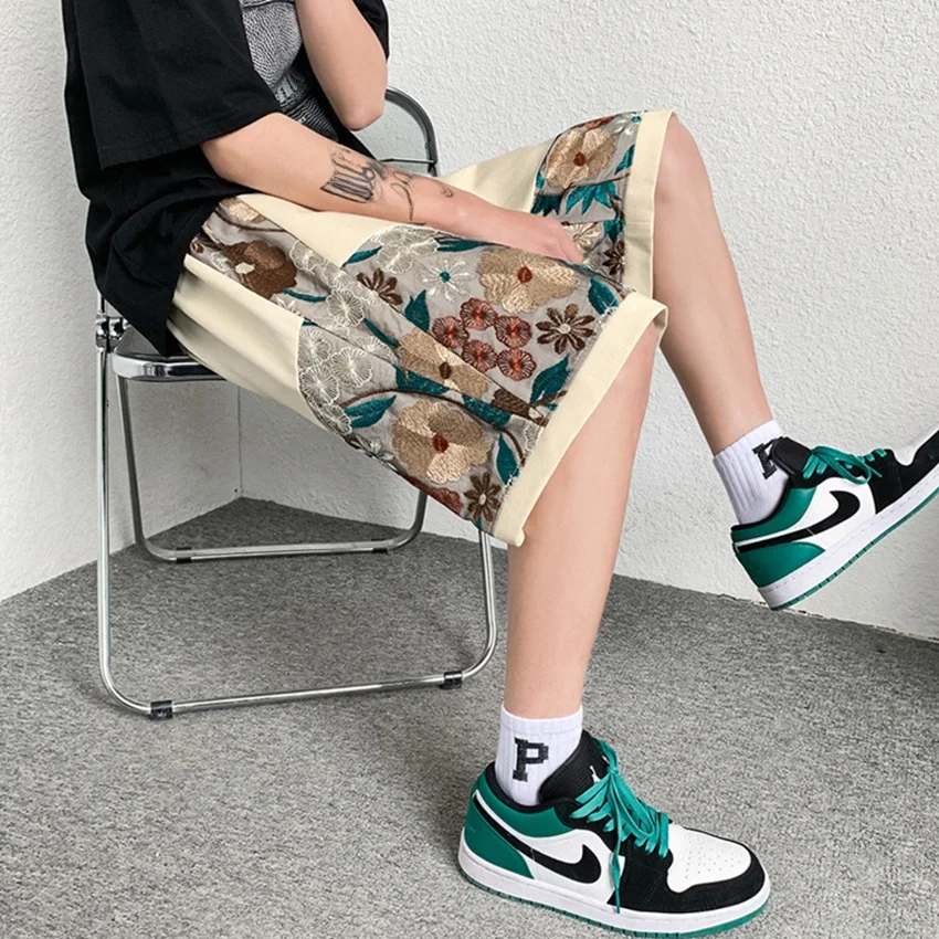 

Летние мужские свободные шорты прямого кроя, тонкие, повседневные, модные, в американском ретро-стиле, спортивные, удобные, легкие, Five-Q...