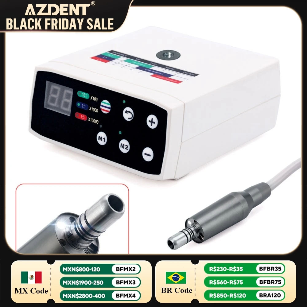 Dental Electric Micro Motor LED Light AZDENT Brushless 2/4 Holes fit 1:1/1:5/16:1 Handpiece Dentistry Tool for Dentists