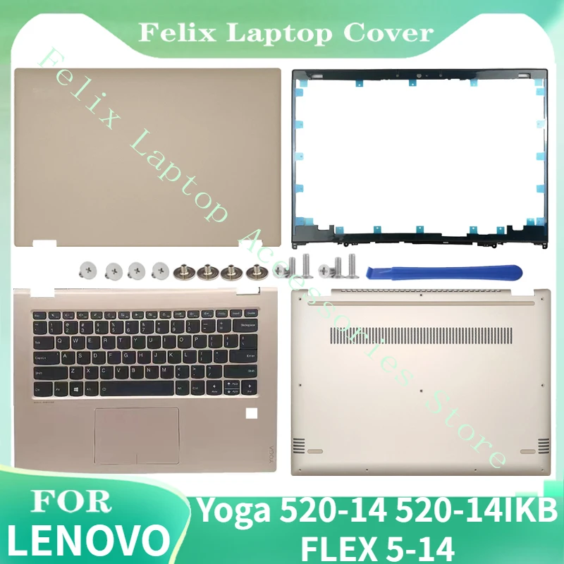 

NEW For Lenovo Yoga 520-14 520-14IKB FLEX 5-14 LCD Back Cover/Front Panel/Palm Rest Keyboard/Bottom Case Laptop Case