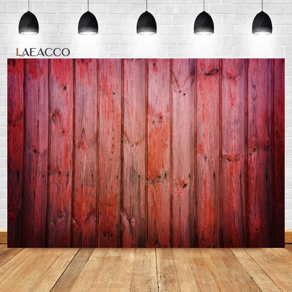 

Laeacco Painted Red Old Wood Plank Background Rustic Grunge Wooden Board Wall Kids Adults Artistic Portrait Photography Backdrop