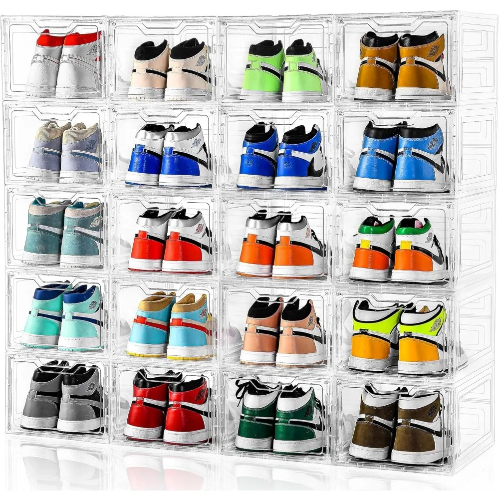 Imagem -06 - Grande Dustproof Shoe Storage Boxes Sneaker Organizer Fit para até Eua Tamanho 13 10 Pack