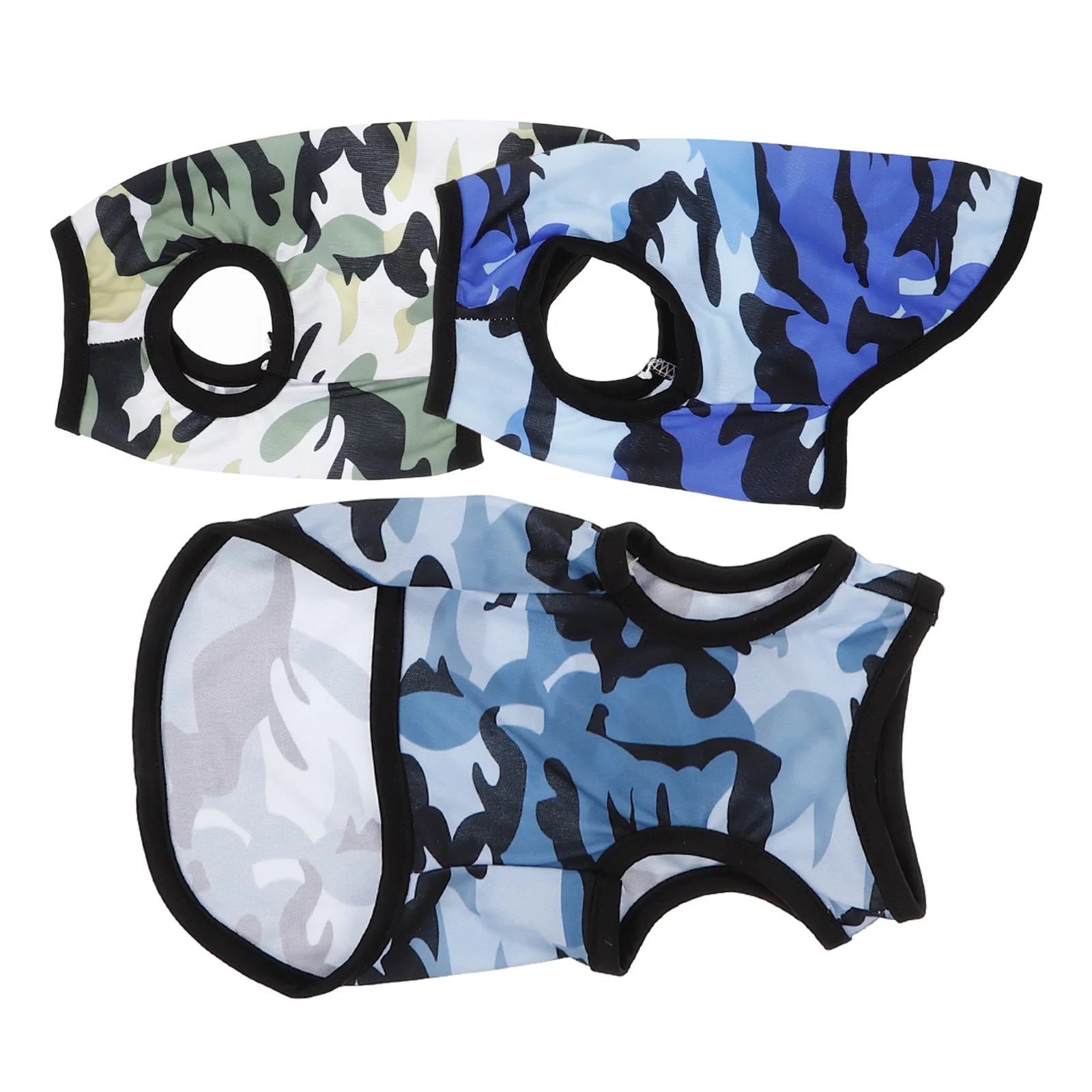 

3Pcs Dog Camouflage Vest Small Clothes Puppy Apparel Polyester No Buttons Easy Wear Warm Dirt Resistant Outdoor Indoor Dog Shirt