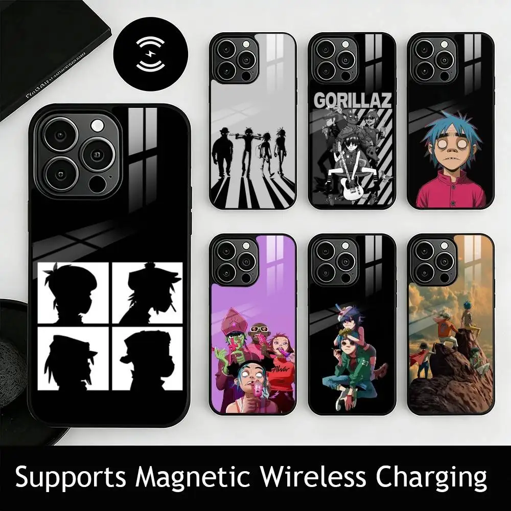 Rock Band G-Gorillaz gift Phone Case For iPhone17,16,15,14,13,12,11 Plus,Pro Compatible with magnetic wireless charging