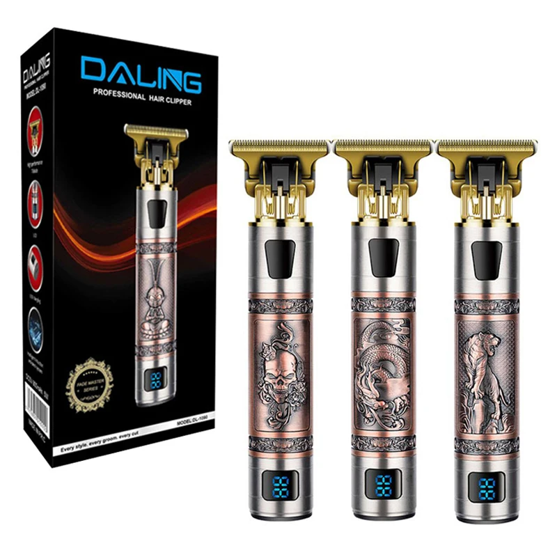 ماكينة قص الشعر القابلة لإعادة الشحن LCD للرجال ماكينة قص الشعر بدون أسلاك ماكينة قص الشعر الكهربائية المهنية