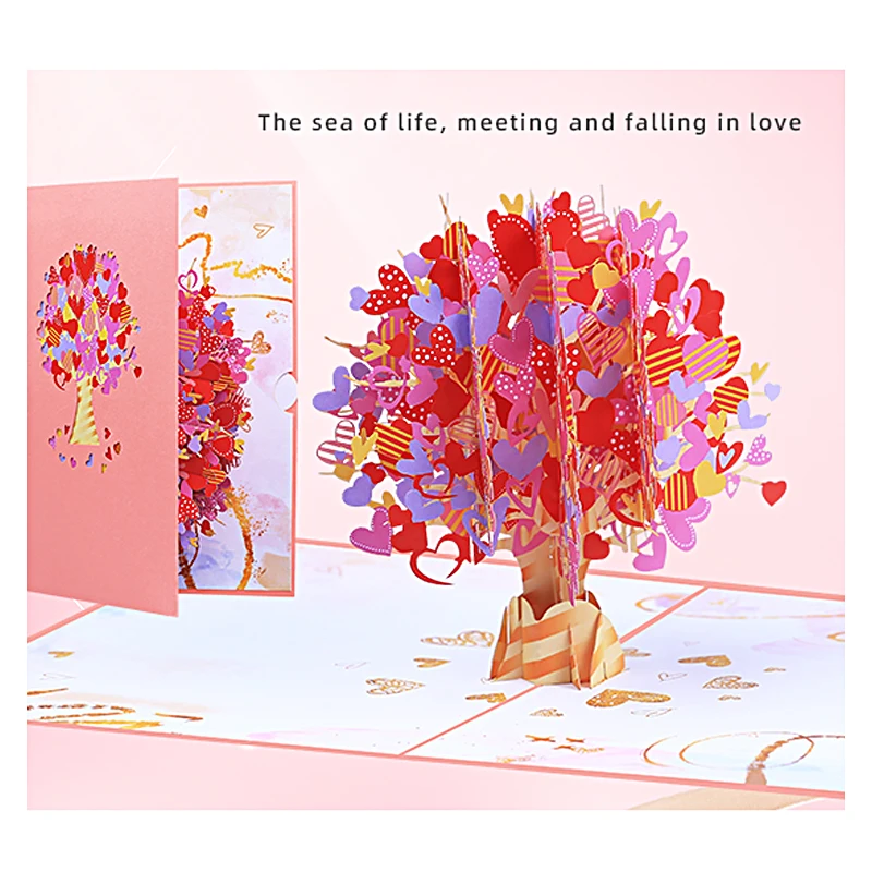 

3D Love Tree Pop Up Greeting Card, Valentine's Day, Flowers, Anniversary, Wedding, Birthday Gift, Thank You Message Card
