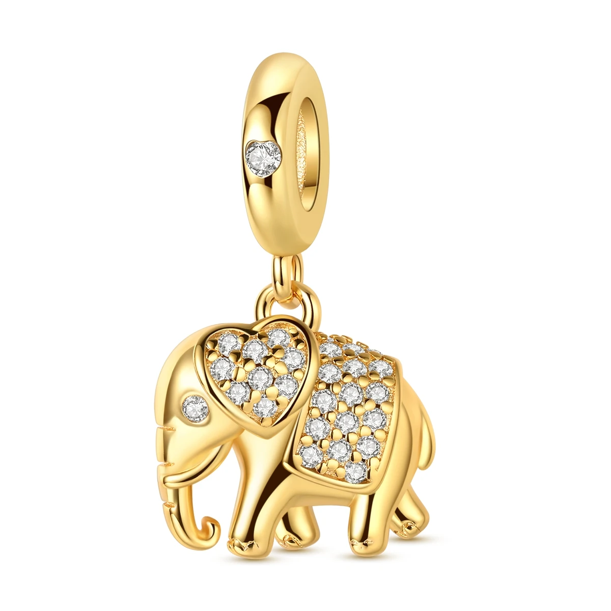 Original 925 Silber Gold Charms Perlen für Armband DIY Elefant Hund Herz Anhänger für Frau Schmuck