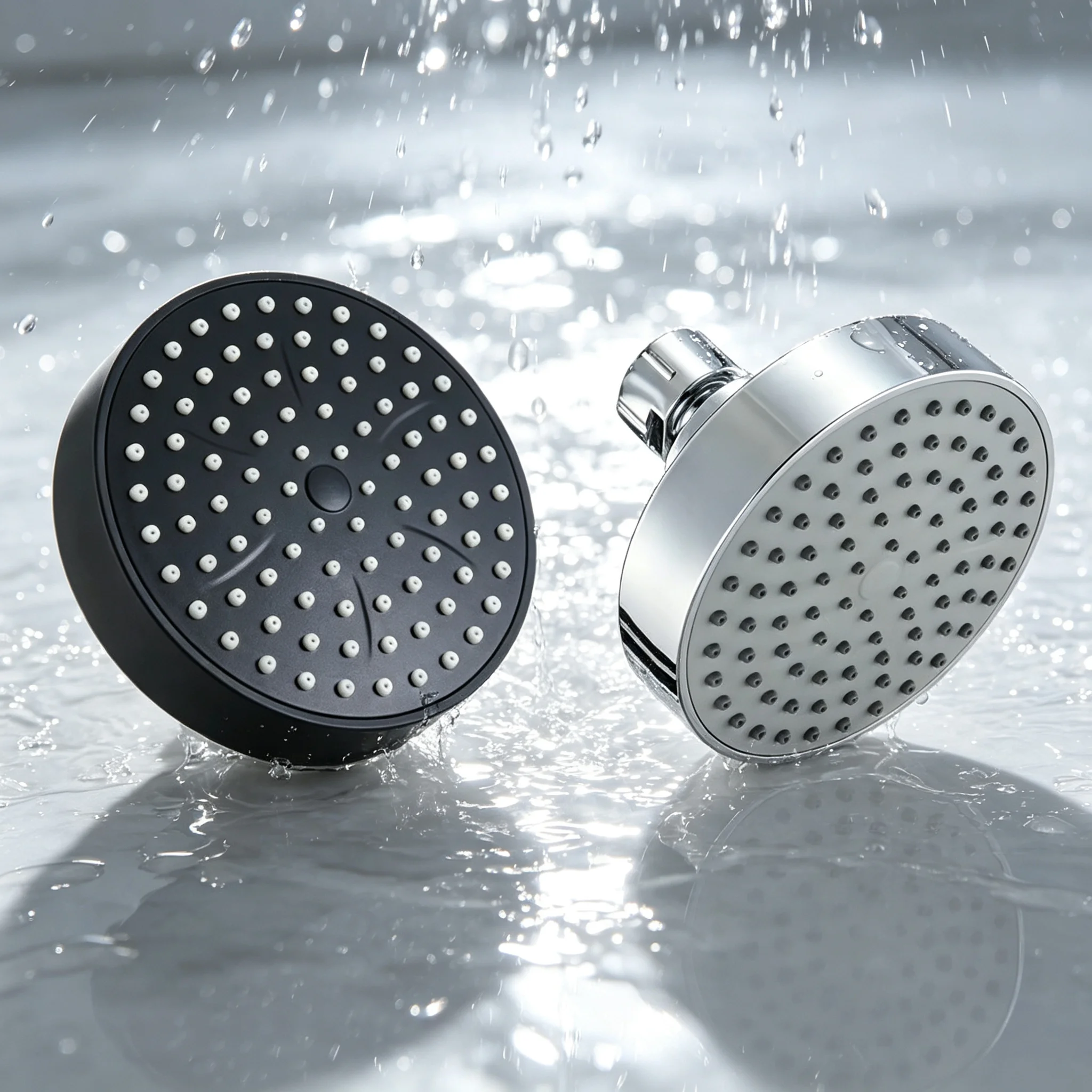 Wall Mount Shower Head Kit High Pressure Rain Sprayer Large Round Overhead Showerhead for Bathroom Simple Installation