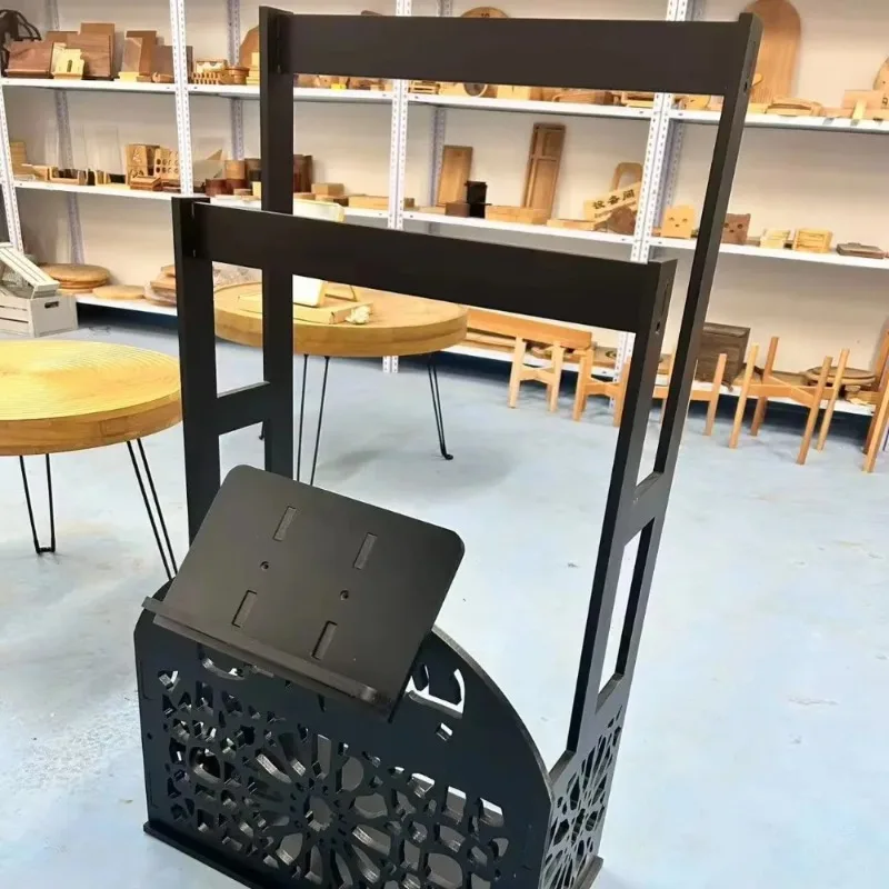 Decorative Wooden Prayer Rack via Shelf with Standing Prayer Mat Installation