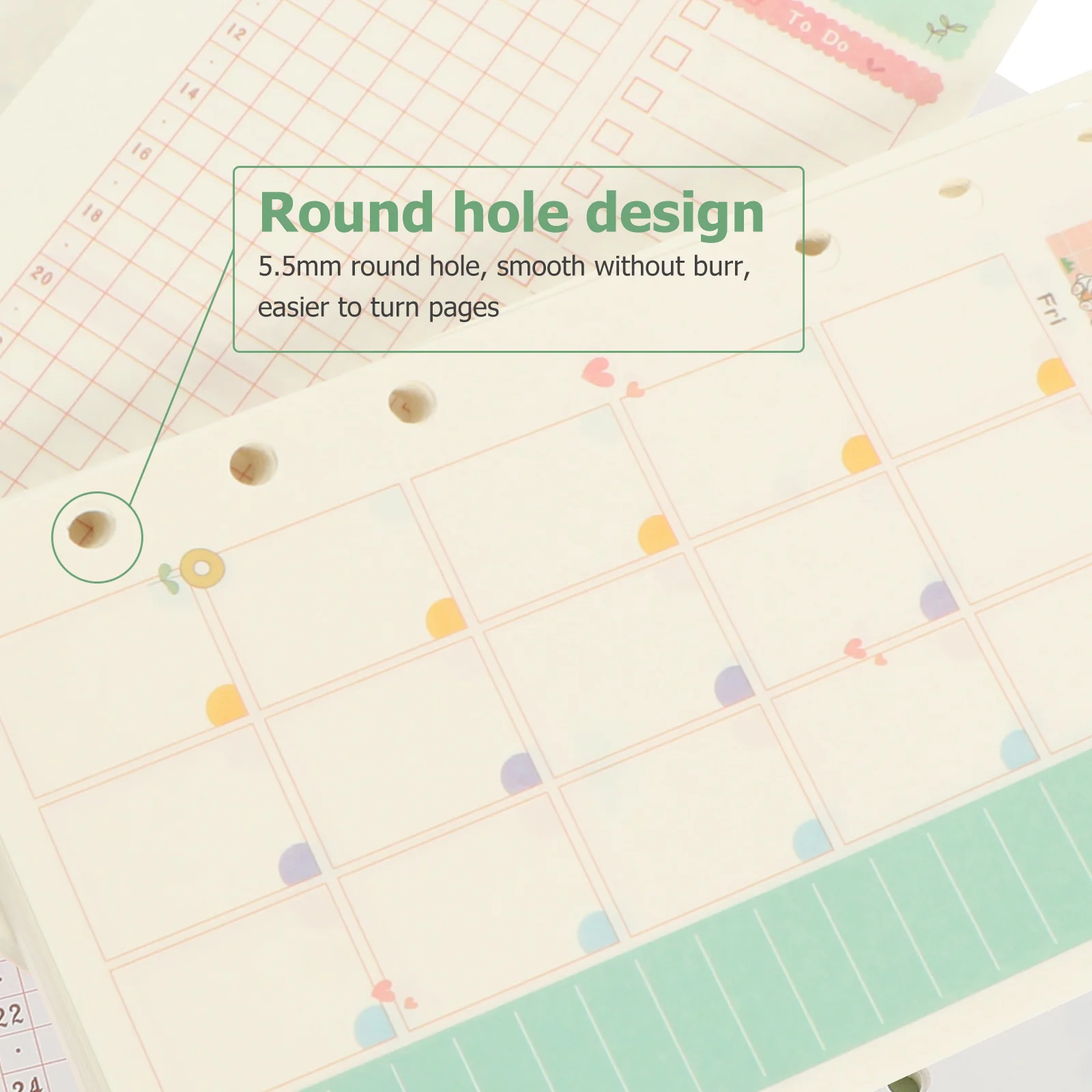 3 قطعة دفتر مخطط استبدال النوى 6-Hole فضفاض ورقة الملء ورقة لمجلة يوميات مكتب اللوازم المكتبية المدرسية #6