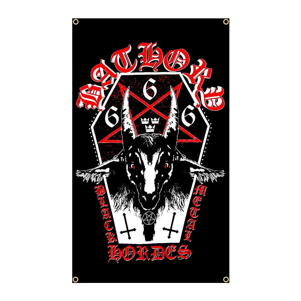 B-Bathorys Heavy Rock Band Flaggen, bedrucktes Polyester-Banner zur Dekoration