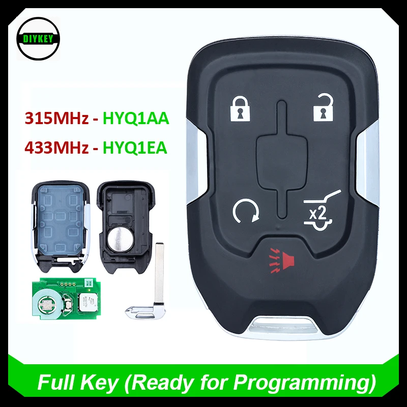 

DIYKEY Smart Remote Key for 2018-2021 GMC Terrain 13584502 HYQ1AA - 315MHz, HYQ1EA - 433MHZ for GMC Acadia 2017-2020