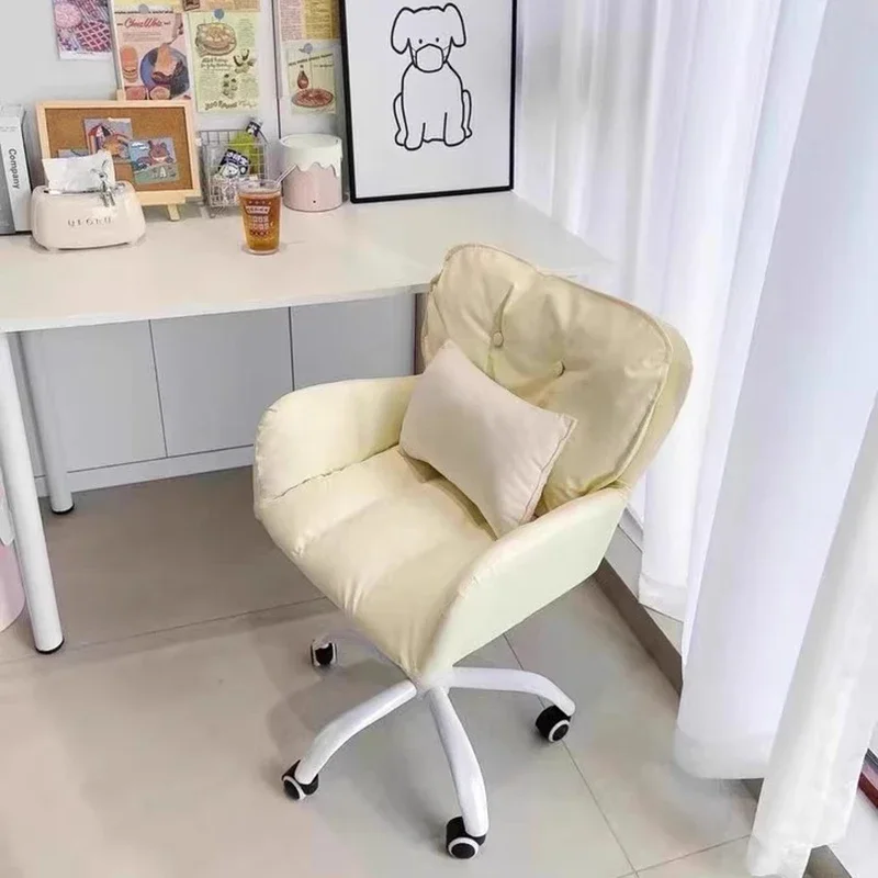 Glides Relax Design Office Chair Support Lumbar Adjustable White Cute Office Chair Home Salon Cadeiras De Escritorio Furniture