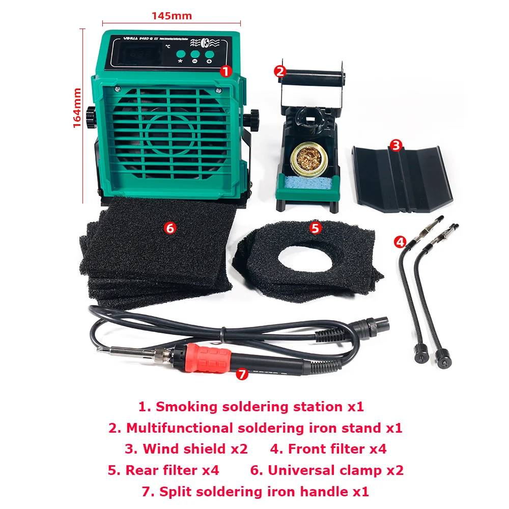 

110V, 220V Electric Soldering Iron, Smoking Meter 2 in 1, High-Power Filter Smoke Purifier