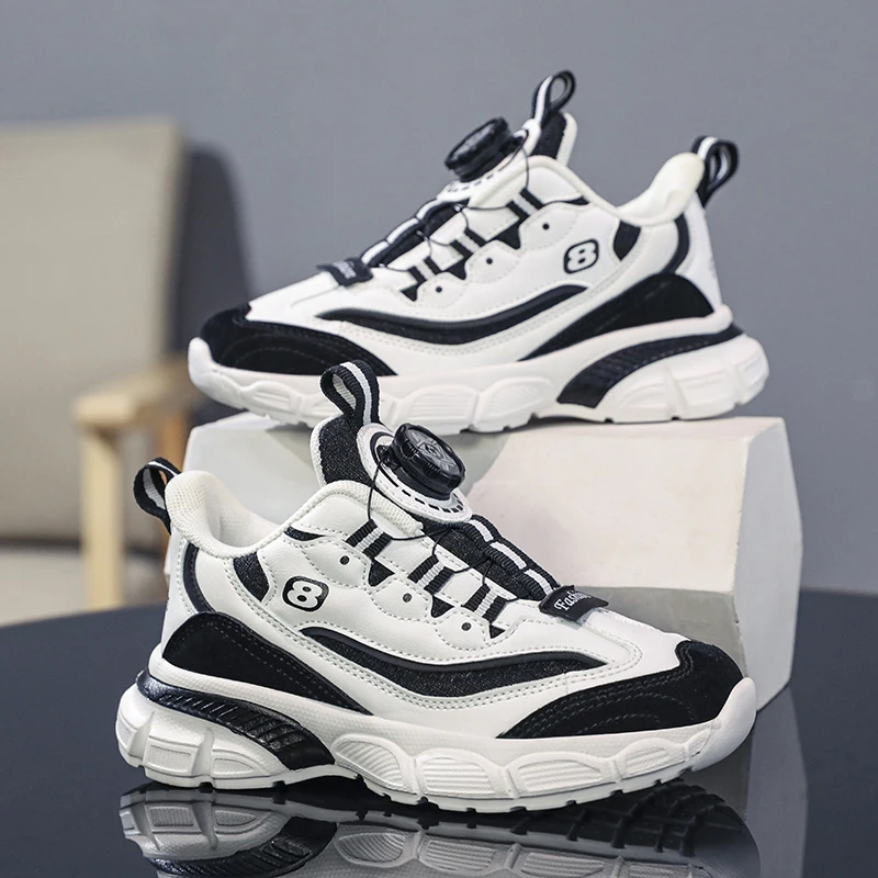 Fashion Children Sneaker Boys Shoes Luxury Autumn Leather Casual Sneaker Kids Sports Tennis Chunky Shoes for Boy