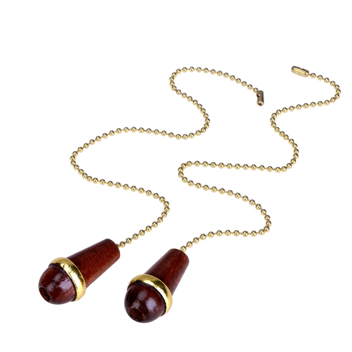 

2pcs Walnut Vintage Chandelier Pendant Ceiling Fan Pull Chain Dark Brown Wooden Lamp Ornament Home Decor Light Hanging Fixture