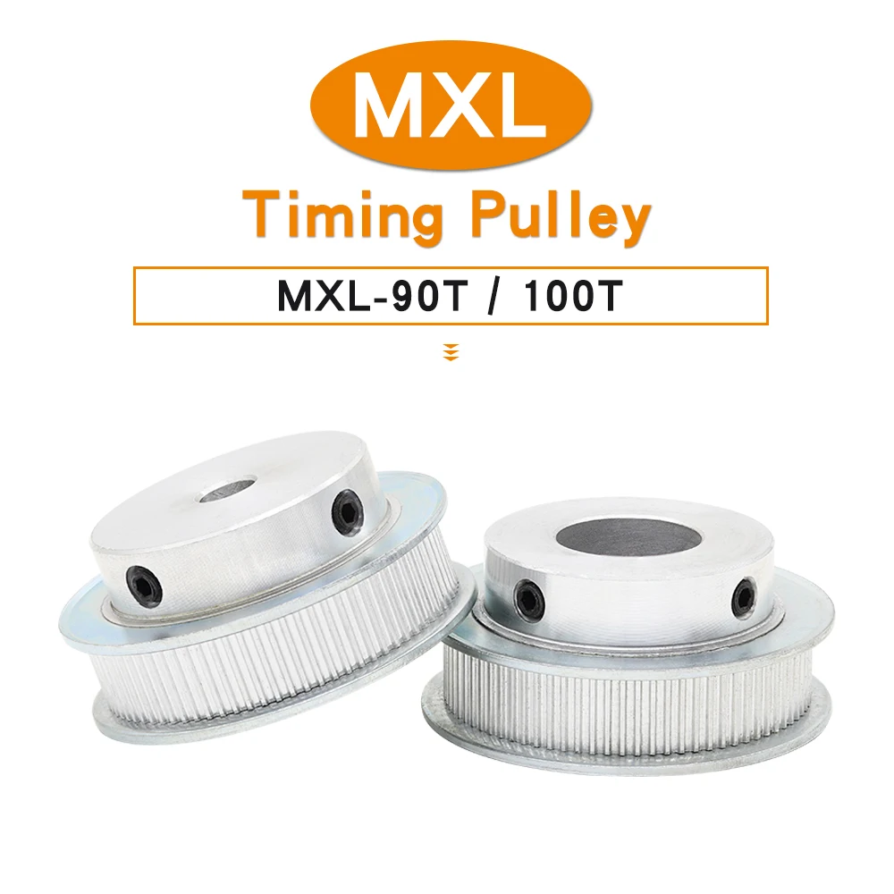 

Pulley Wheel MXL-90T/100T Bore Size 8/10/12mm Belt Pulley Teeth Pitch 2.032mm Teeth Height 11mm For Width 10mm MXL Rubber Belt