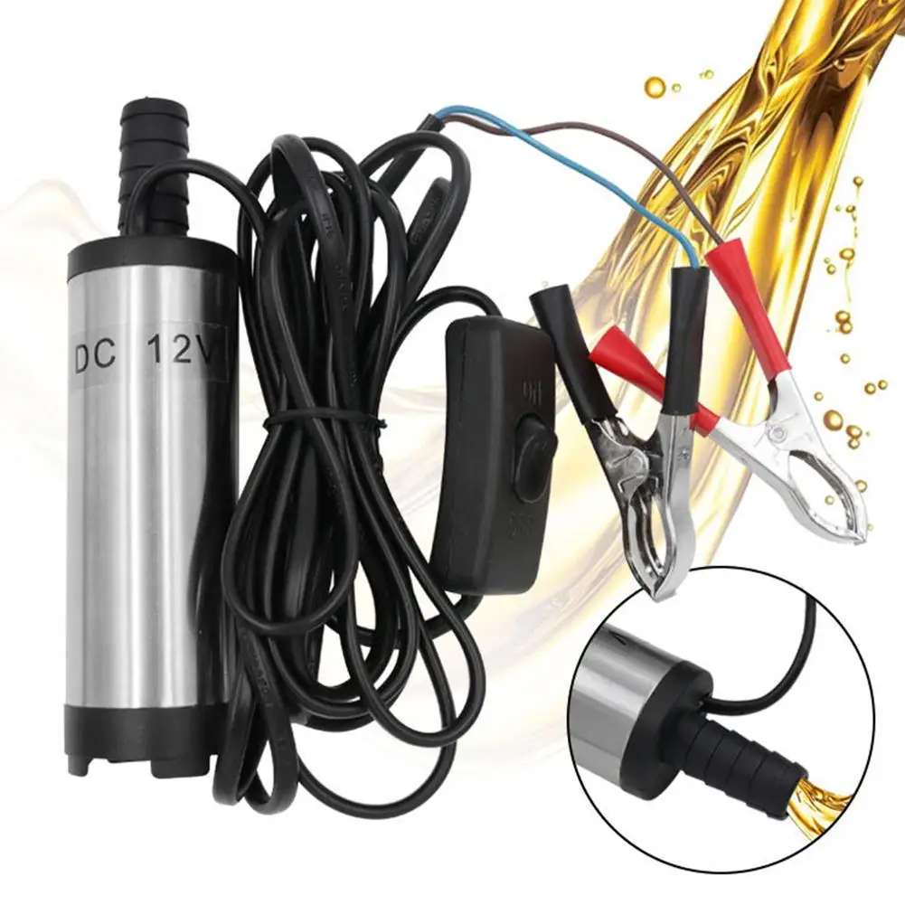 Portable 12V DC Diesel Pump, 38mm professional Submersible Oil Transfer Pump with On/Off Switch & Alligator Clips for Car, Boat - view 4
