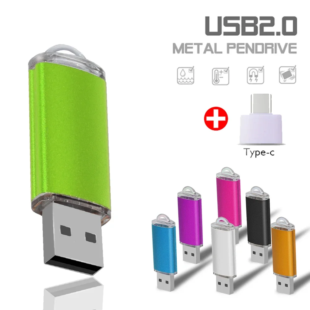 Pena memori USB Flash Drive 64GB, 32GB 16GB 8GB 4GB USB 2.0 kartu memori Flash U Stick Logo kustom hadiah