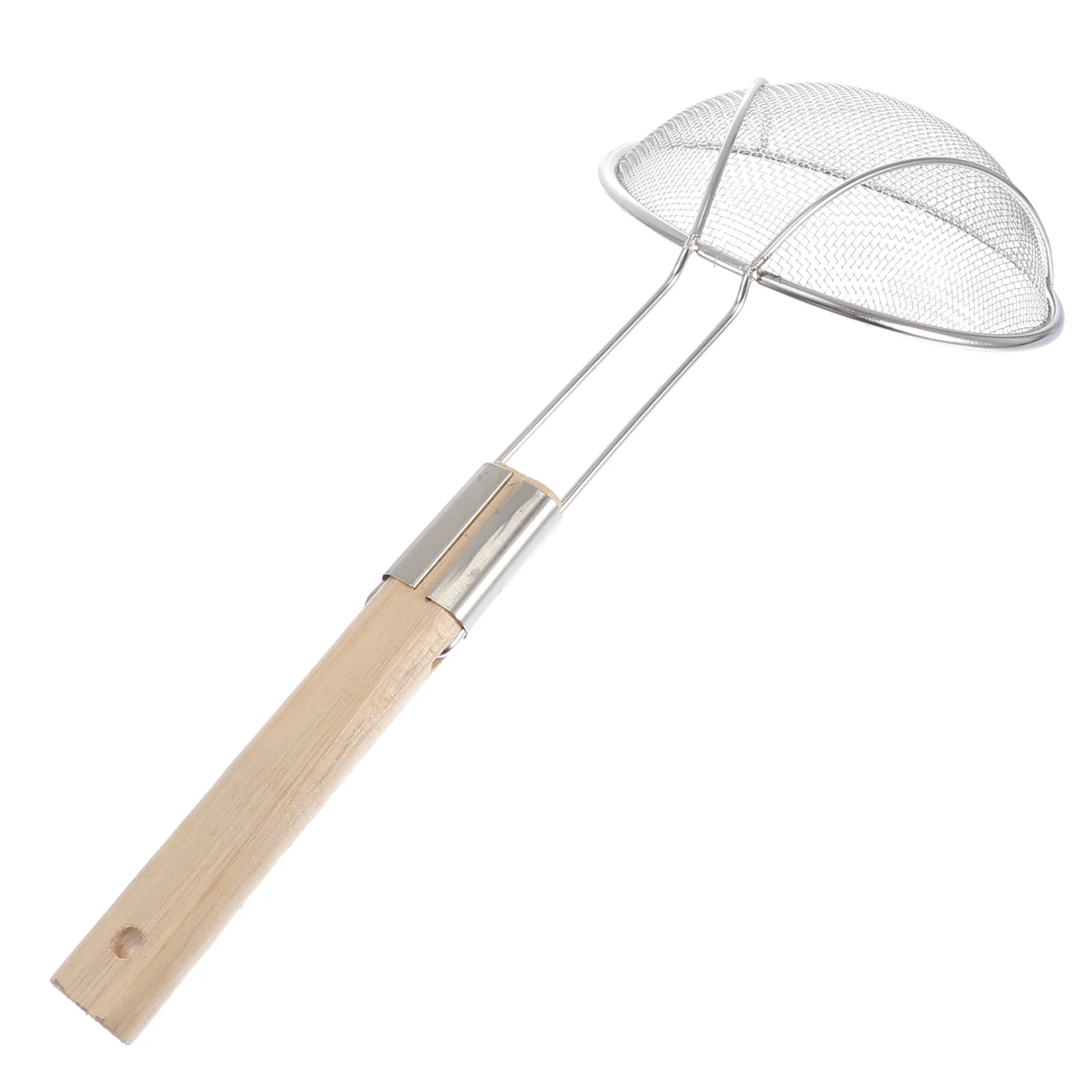 

Extended Wooden Handle Catch Spoon Stainless Steel Net Strainer Noodle Sieve Fine Filter Kitchen Tool Easy Clean Storage
