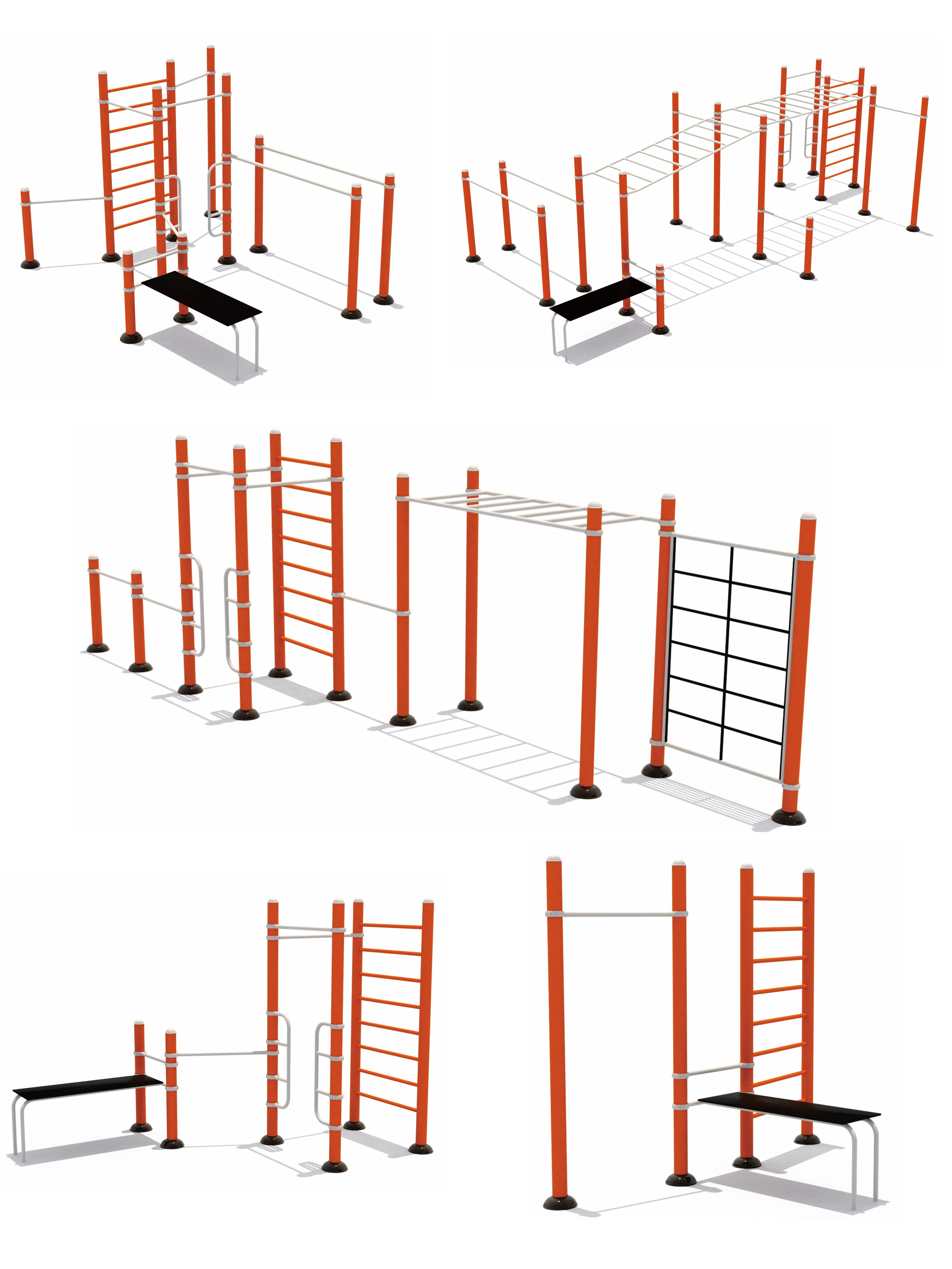 Flyingkids Stainless/Galvanized Steel Outdoor Fitness Trainer Exercise Gym Calisthenics Sports Park