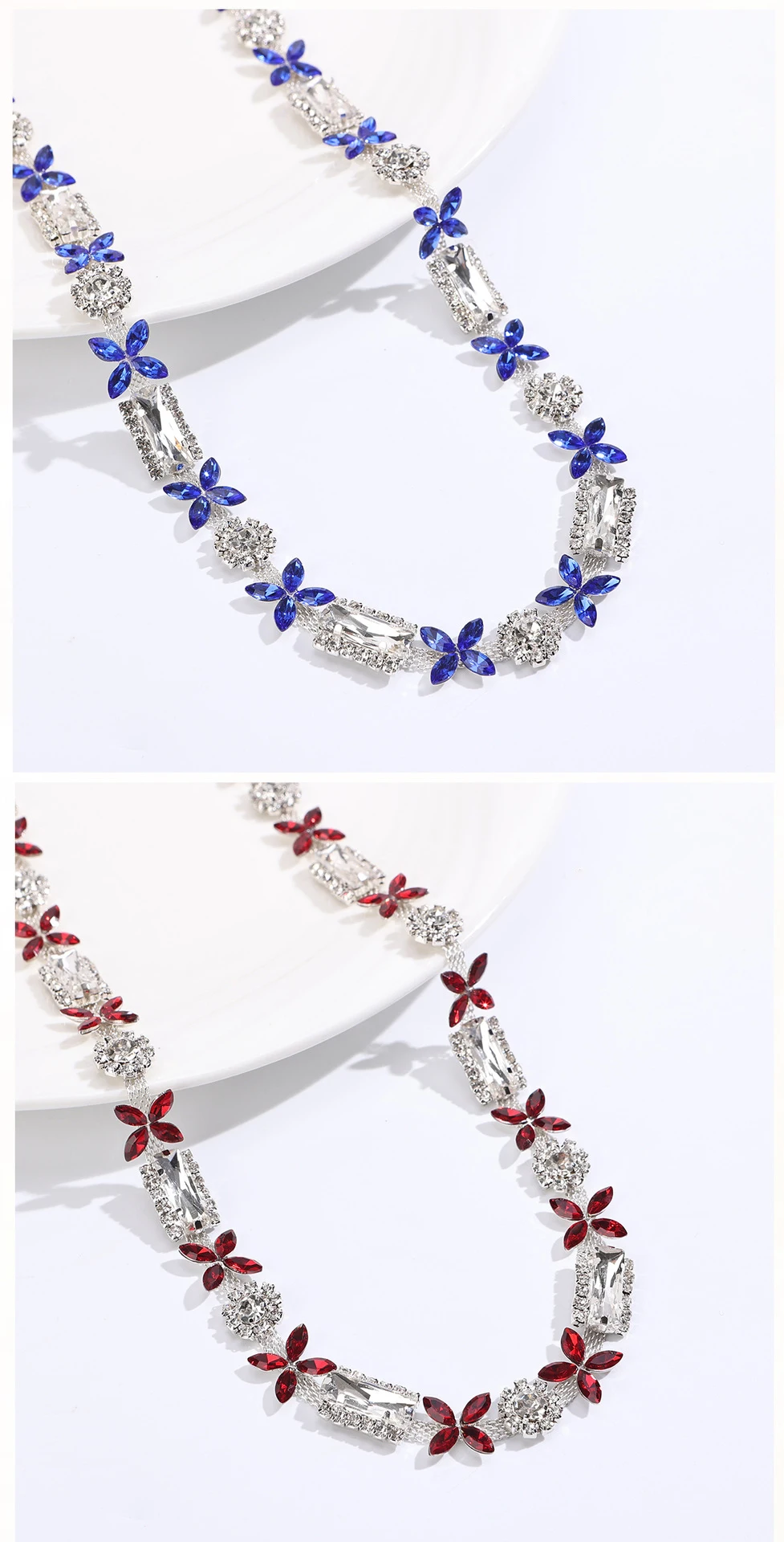 10 Yards Strasskette Kristalldiamant DIY Bastelzubehör Kleidungsaccessoire Glitzer-Strassband Nähzubehör Geschenkdekoration – Detail 6