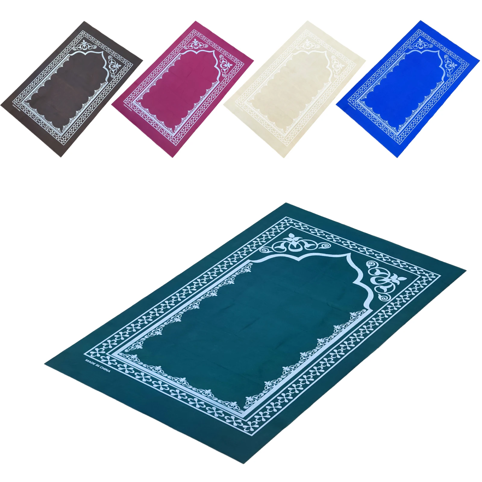 

OurWarm Portable Muslim Prayer Mats 22*42inch Simply Print with Compass In Pouch Travel Home New Style Blanket for Home Decor