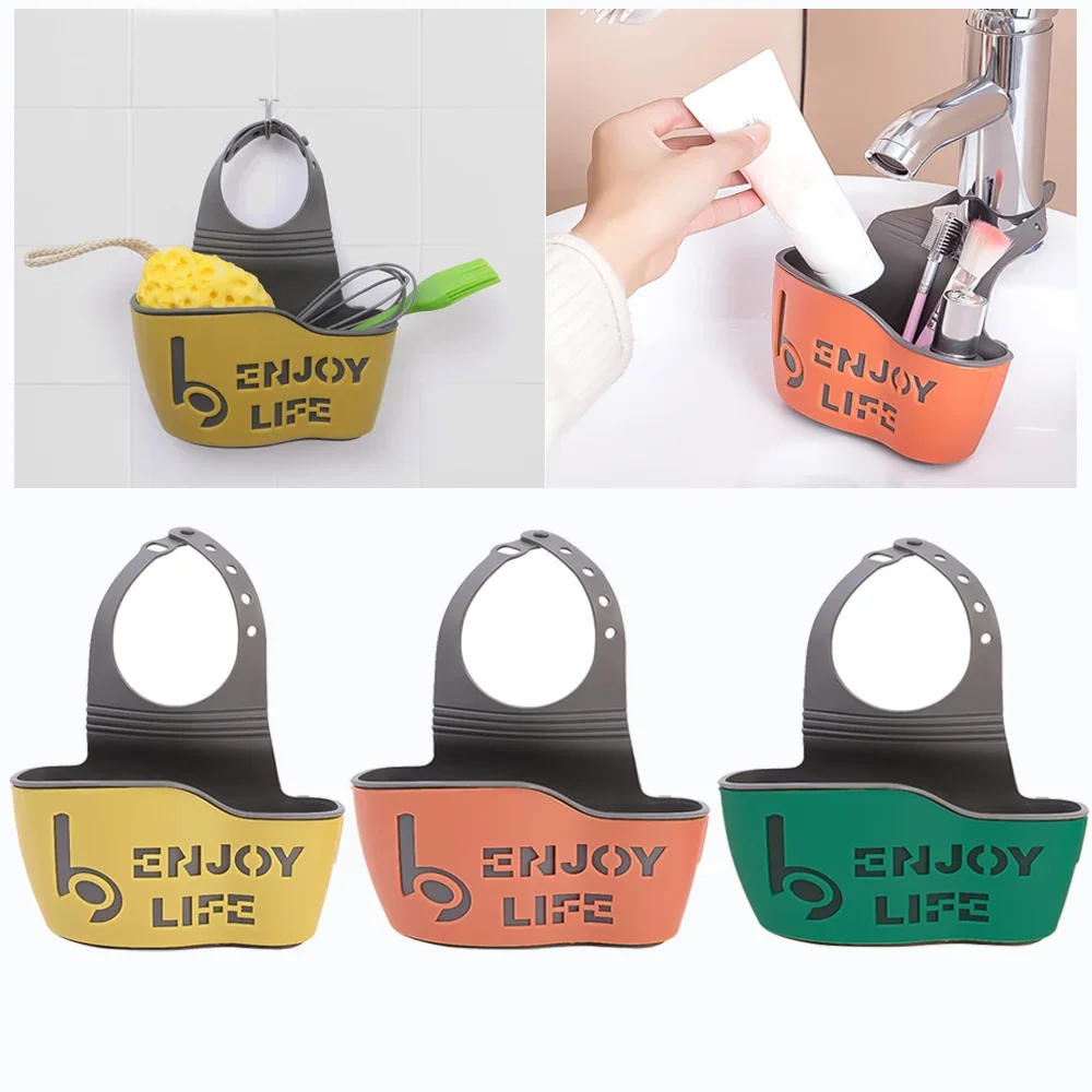 

Storage Drain Basket Sink Hanging Holder Strainer Organizer Adjustable Rack Sponge Hanging Basket for Bathroom Kitchen Gadgets