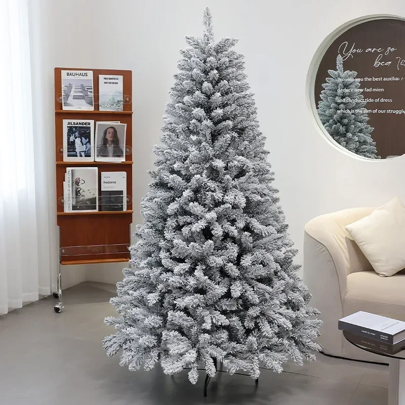 

Large Christmas Tree 1.2M To 3M Pvc Encrypted White Flocking with Lights for Christmas Home Indoor Outdoor Decoration Heat