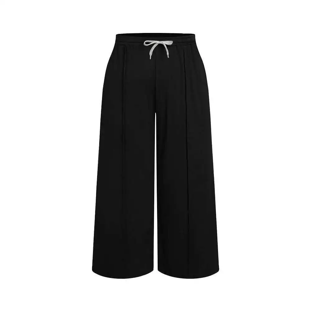 

Size Large Women's Clothing New Autumn and Winter Elastic Waist Casual Versatile Commuting Drawstring High Waist Straight Leg