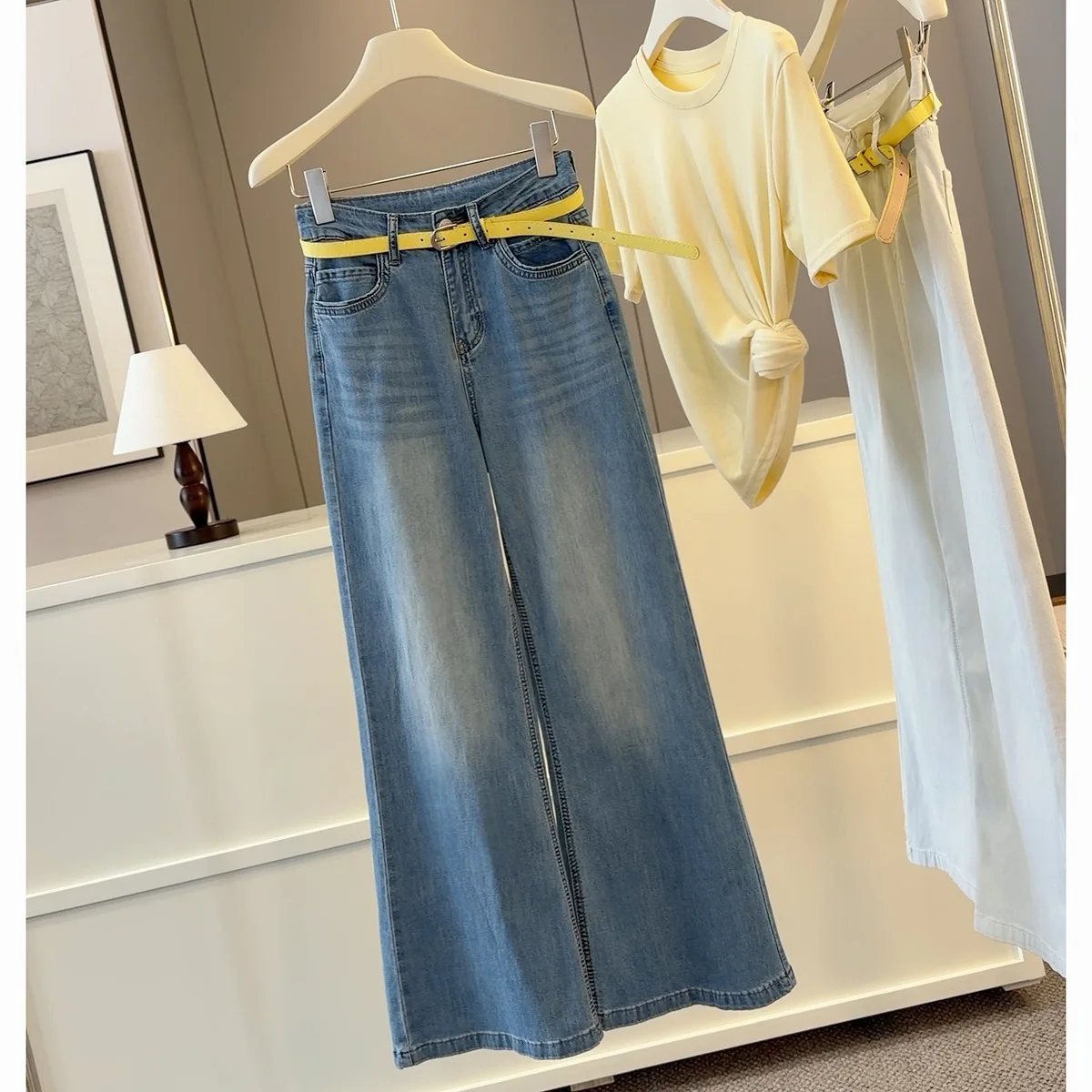 

ALPHALMODA Women's 2026 New, Summer Style, High-waist, Casual Jeans, Slim Denim Pants, for Women