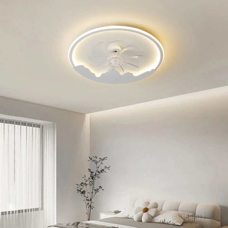 Modern Minimalist Led Bedroom Ultra-Thin Integrated Loving Room Ceiling Fan Lamp Children's Room Led Indoors Lighting