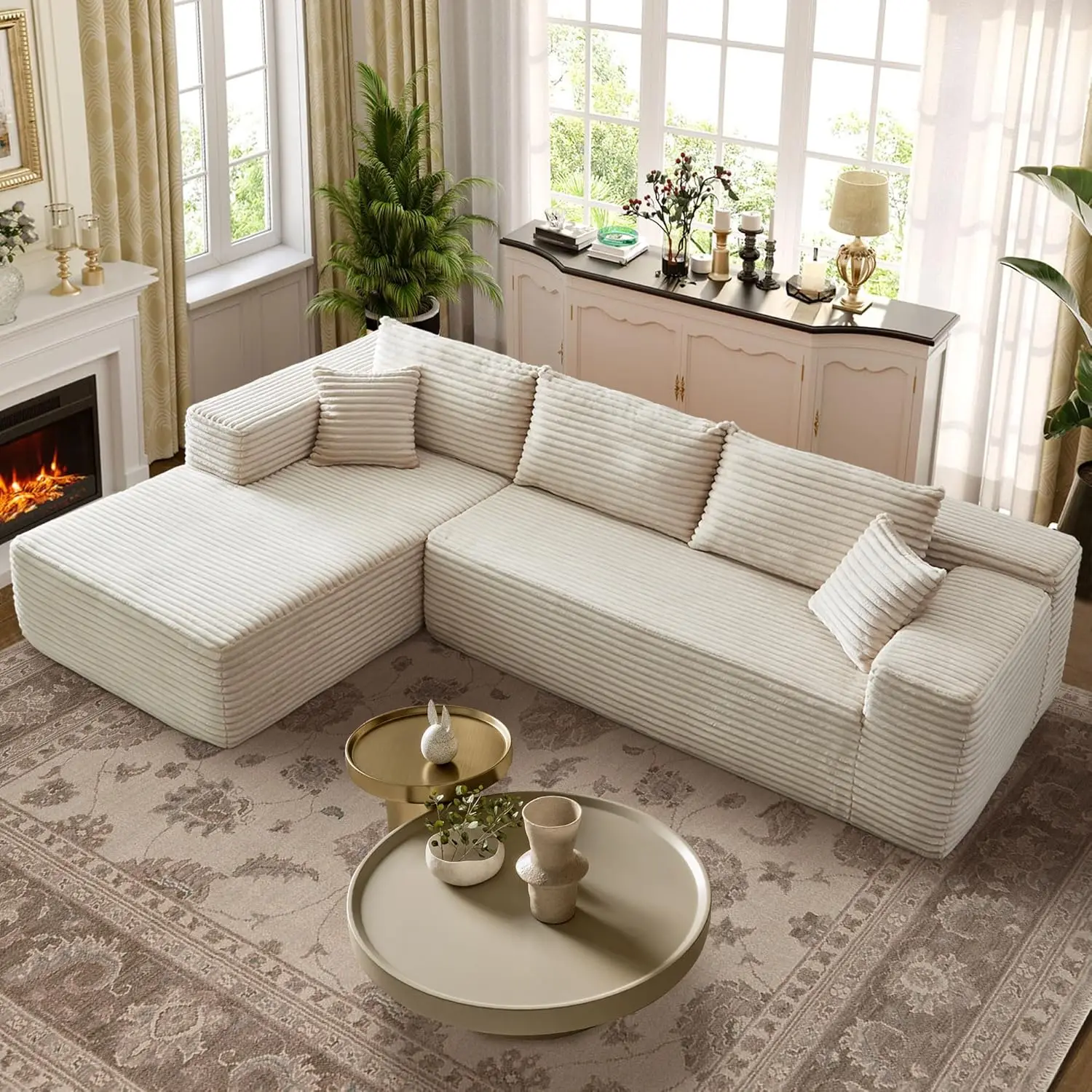 

Modular Sectional Sofa Couch,L-Shape Cloud Couch,Couches for Living Room,Free Combination Deep Seat Corner Couch