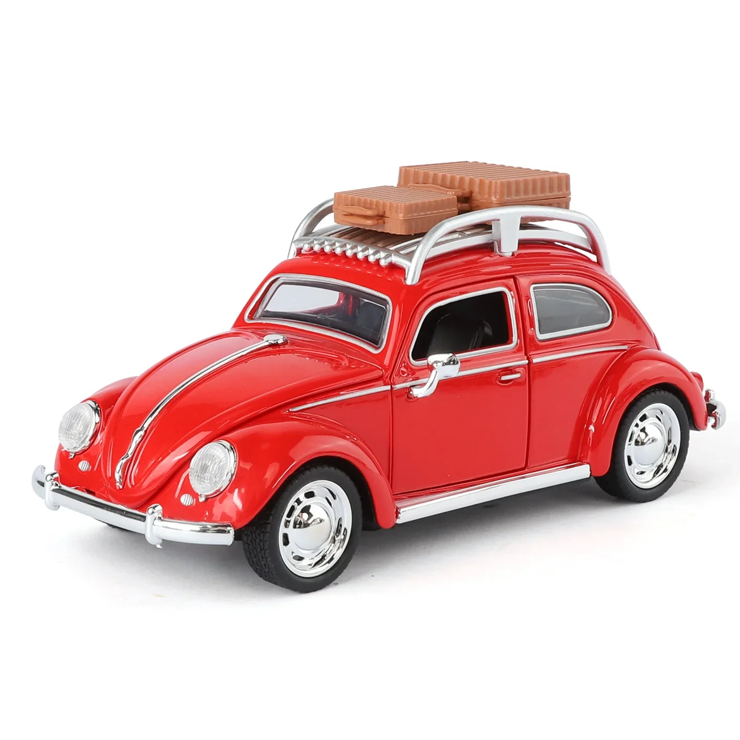 1:32 Beetle 1995 coche en miniatura de aleación coche clásico sonido y luz tirar hacia atrás juguete para niños coleccionables regalo de cumpleaños