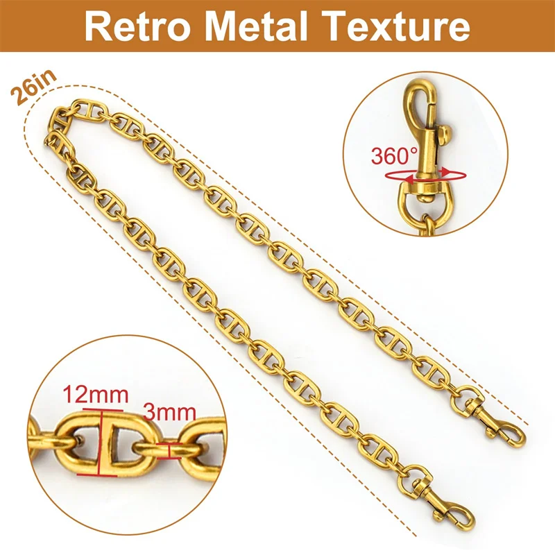 HOLIN 66CM Gold Purse Chain Good Qualit Metal Not Easy Fade Bag Chain Straps For Women Girsl Bag