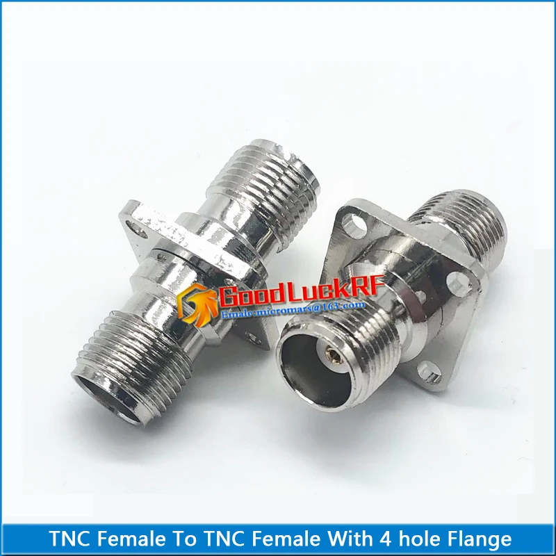 

1X Pcs High-quality Dual TNC Female To TNC Female Plug 4 Hole Flange Chassis Panel Mount Brass RF Adapters Coaxial Connector