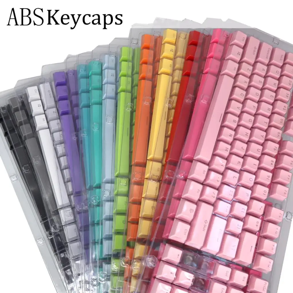 104 Keys Pure Colour Keycaps Keyset for Game-player Mechanical Gaming Keyboard Esports Gaming Keyboard Buttons Replace Key Cap