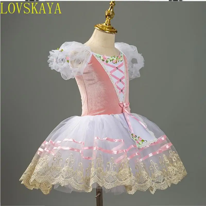 Professional Ballet Pink Gift Competition Adult and Children's Flower Ballet Girl Dress Children's Ballet Dress