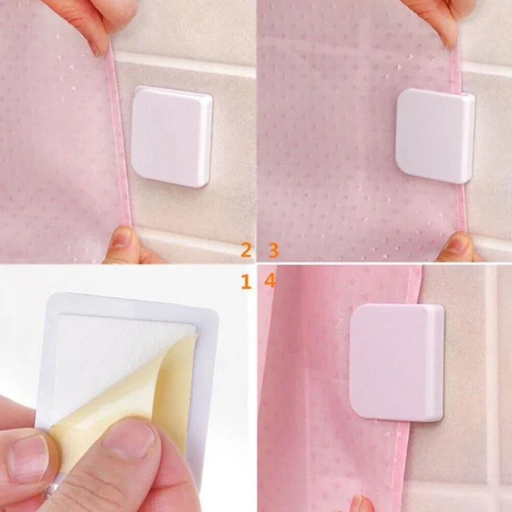 

2Pcs Shower Curtain Anti Splash Clips Fixed Clamps Bath Guard Home Bathroom Home Garden Bath Shower Curtain Hooks accessories